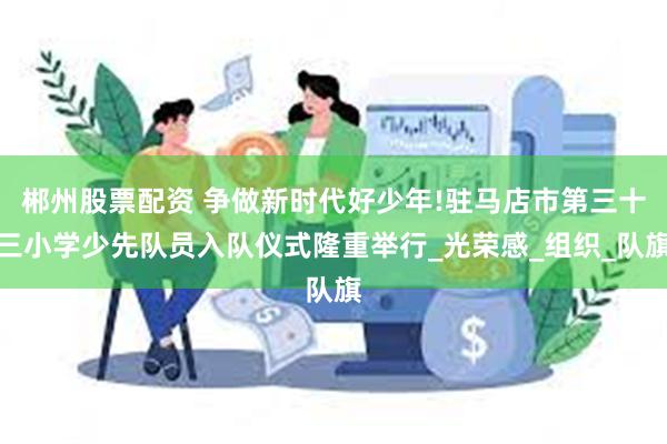 郴州股票配资 争做新时代好少年!驻马店市第三十三小学少先队员入队仪式隆重举行_光荣感_组织_队旗