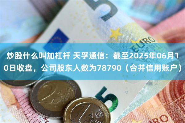 炒股什么叫加杠杆 天孚通信：截至2025年06月10日收盘，公司股东人数为78790（合并信用账户）