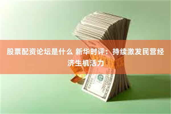 股票配资论坛是什么 新华时评：持续激发民营经济生机活力