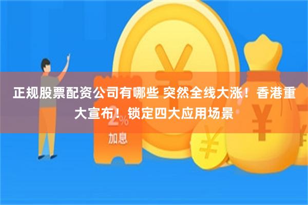 正规股票配资公司有哪些 突然全线大涨！香港重大宣布！锁定四大应用场景