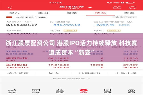 浙江股票配资公司 港股IPO活力持续释放 科技赛道成资本“新宠”