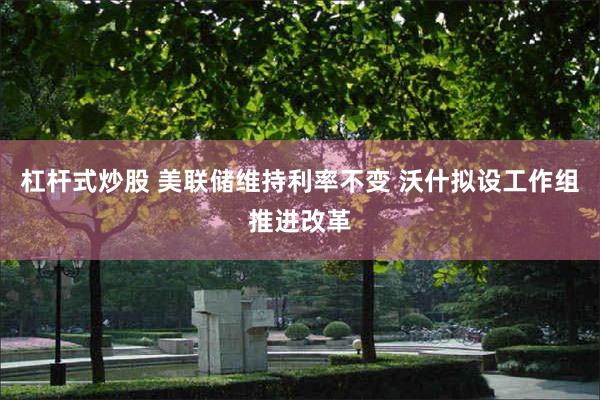 杠杆式炒股 美联储维持利率不变 沃什拟设工作组推进改革