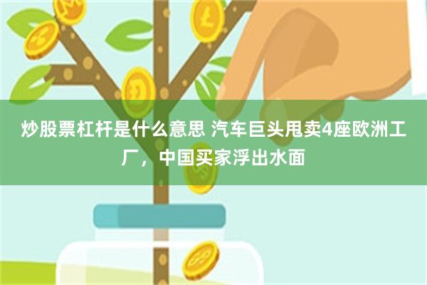 炒股票杠杆是什么意思 汽车巨头甩卖4座欧洲工厂，中国买家浮出水面