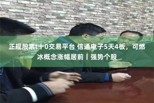 正规股票t十0交易平台 信通电子5天4板,可燃冰概念涨幅居前丨强势个股