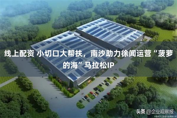 线上配资 小切口大帮扶,南沙助力徐闻运营“菠萝的海”马拉松IP