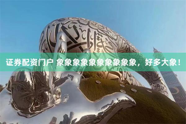 证券配资门户 象象象象象象象象象象，好多大象！