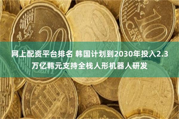 网上配资平台排名 韩国计划到2030年投入2.3万亿韩元支持全栈人形机器人研发