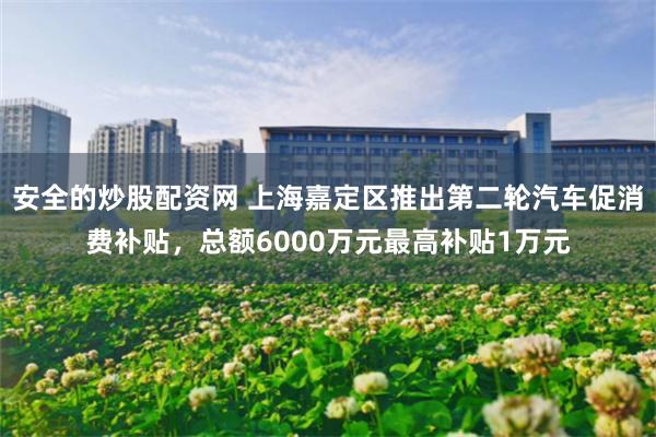 安全的炒股配资网 上海嘉定区推出第二轮汽车促消费补贴，总额6000万元最高补贴1万元